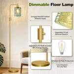 【Upgraded】 Dimmable Glass Floor Lamp for Living Room, Modern Gold Standing Lamp ... - Image 7