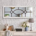 Farmhouse Mirror for Wall Decor: 43.3" x 17.7" Large Rustic Windowpane Mirrors w... - Image 3