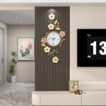 FLEBLE Large Wall Clock for Living Room Decor Modern 3D Metal Flower Decorative ... - Image 3