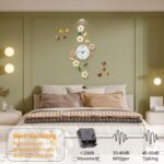 FLEBLE Large Wall Clock for Living Room Decor Modern 3D Metal Flower Decorative ... - Image 6