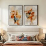 Large Framed Abstract Canvas Wall Art, 2 Piece Modern Prints Paintings Artwork f... - Image 3