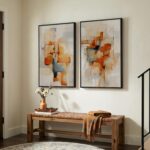 Large Framed Abstract Canvas Wall Art, 2 Piece Modern Prints Paintings Artwork f... - Image 5
