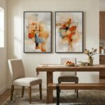 Large Framed Abstract Canvas Wall Art, 2 Piece Modern Prints Paintings Artwork f... - Image 6
