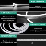 Lamomo White Led Strip Lights, 16.4ft/5m Neon Light Strip, 12V Flex Waterproof N... - Image 4