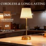 Rechargeable Cordless Table Lamp Gold - 1 Pack Brass 7500mAh Battery Operated La... - Image 4