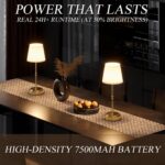 Rechargeable Cordless Table Lamp Gold - 1 Pack Brass 7500mAh Battery Operated La... - Image 5