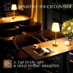Rechargeable Cordless Table Lamp Gold - 1 Pack Brass 7500mAh Battery Operated La... - Image 6