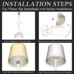 Rechargeable Cordless Table Lamp Gold - 1 Pack Brass 7500mAh Battery Operated La... - Image 8