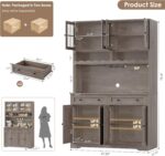 HOSTACK 75.4" Tall Kitchen Pantry Cabinet with Charging Station, Modern White Ki... - Image 4