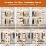 Unikito 58" W - 90" W Closet System, Large Walk in Closet Organizer with 3 Hangi... - Image 5