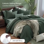 Monbix Queen Comforter Set - 7 Pieces Cationic Dyeing Deep Forest Bed in a Bag Q... - Image 4