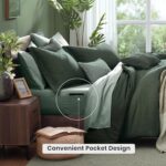 Monbix Queen Comforter Set - 7 Pieces Cationic Dyeing Deep Forest Bed in a Bag Q... - Image 5
