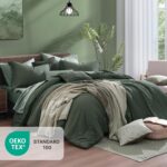 Monbix Queen Comforter Set - 7 Pieces Cationic Dyeing Deep Forest Bed in a Bag Q... - Image 6