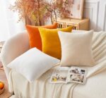 Throw Pillow Covers Mustard Yellow Set of 2 18x18 Inch Fall Pillow Covers, Soft ... - Image 5