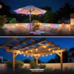 Outdoor String Lights 96ft(2×48ft), Patio Lights with 30 Dimmable LED Bulbs, RGB... - Image 3