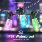 Outdoor String Lights 96ft(2×48ft), Patio Lights with 30 Dimmable LED Bulbs, RGB... - Image 5