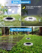 Biling Solar Outdoor Lights 12 Pack, Bright 12 LEDs Solar Ground Lights Waterpro... - Image 4