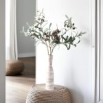 ALMA 13" Tall White Ceramic Vase for Table Centerpiece,Small Flower Vase for Ros... - Image 3