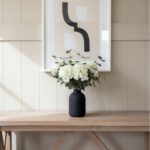 Real Touch White Faux Hydrangea And Eucalyptus Arrangement, Faux Floral Arrangem... - Image 6