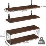 Fixwal Bathroom Floating Shelves Over Toilet, 15.8in Farmhouse Rustic Wood Shelv... - Image 4