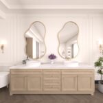 WEER Irregular Wall Mirror, 26x46 inch Gold Asymmetrical Wall Mounted Mirrors De... - Image 3