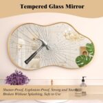 WEER Irregular Wall Mirror, 26x46 inch Gold Asymmetrical Wall Mounted Mirrors De... - Image 5
