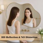 WEER Irregular Wall Mirror, 26x46 inch Gold Asymmetrical Wall Mounted Mirrors De... - Image 6