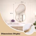 WEER Irregular Wall Mirror, 26x46 inch Gold Asymmetrical Wall Mounted Mirrors De... - Image 8