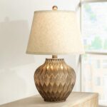 360 Lighting Buckhead Modern Accent Table Lamp 22" High Warm Bronze Brown Sculpt... - Image 3