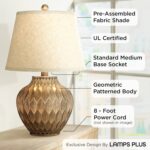 360 Lighting Buckhead Modern Accent Table Lamp 22" High Warm Bronze Brown Sculpt... - Image 4