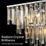 Modern Chrome Rectangle Crystal Chandelier: 2-Tier 31.5" Contemporary Rectangula... - Image 3