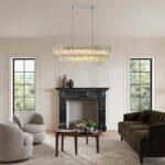 Modern Chrome Rectangle Crystal Chandelier: 2-Tier 31.5" Contemporary Rectangula... - Image 10