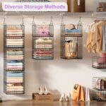 6 Tier Hanging Closet Organizers and Storage Stackable Hanging Closet Shelves wi... - Image 3