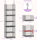 6 Tier Hanging Closet Organizers and Storage Stackable Hanging Closet Shelves wi... - Image 4