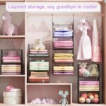 6 Tier Hanging Closet Organizers and Storage Stackable Hanging Closet Shelves wi... - Image 8