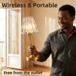 Gold Cordless Table Lamp, Rechargeable Battery Operated Lamp with 5200mAh & Step... - Image 6