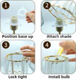 Gold Cordless Table Lamp, Rechargeable Battery Operated Lamp with 5200mAh & Step... - Image 8