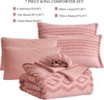 KAKIJUMN Blush Pink Tufted Comforter Set King Size 7 Piece Bed in a Bag, Shabby ... - Image 3