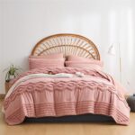 KAKIJUMN Blush Pink Tufted Comforter Set King Size 7 Piece Bed in a Bag, Shabby ... - Image 4