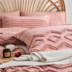 KAKIJUMN Blush Pink Tufted Comforter Set King Size 7 Piece Bed in a Bag, Shabby ... - Image 5