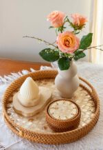 JUNGLE CULTURE Mother of Pearl Rattan Coasters for Drinks with Holder • Handmade... - Image 9