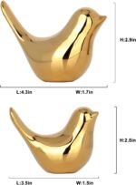 XMGZQ 2 Pcs Gold Decor Accents,Small Animal Statues,Modern Home Decorative, Bird... - Image 3