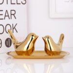 XMGZQ 2 Pcs Gold Decor Accents,Small Animal Statues,Modern Home Decorative, Bird... - Image 6