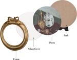 eletecpro 4x6 Vintage Oval Picture Frame, Antique Ornate Gold Bow Photo Frame 4 ... - Image 3