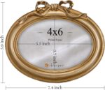 eletecpro 4x6 Vintage Oval Picture Frame, Antique Ornate Gold Bow Photo Frame 4 ... - Image 4
