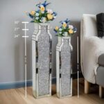30" Tall Floor Vase, Double Sided Crushed Diamond Mirrored Vases,Large Flower Va... - Image 4