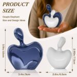 XMGZQ Blue White Mini Hugging Couple Statue Ceramic Lover Figurine Home Decor is... - Image 4