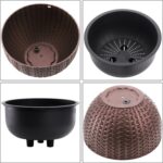 Foraineam 10.2 Inches Round Basket Hanging Planter Dual-pots Design Garden Flowe... - Image 3