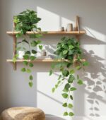 Fake Plants 2 Pcs Faux Pothos Plants Potted Indoor Artificial Hanging Plants Rea... - Image 4