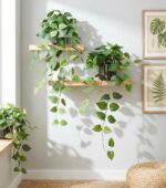 Fake Plants 2 Pcs Faux Pothos Plants Potted Indoor Artificial Hanging Plants Rea... - Image 7